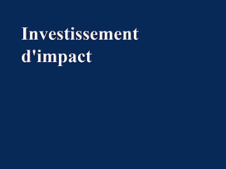 Investissement d'impact - Cours d'apprentissage